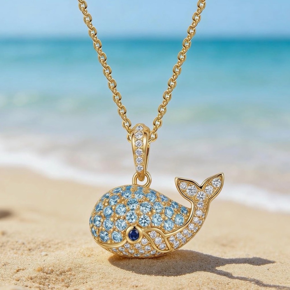 Anthro Gold Whale Necklace Choker - Picture 5 of 5